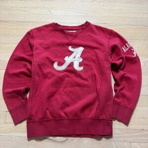 Colosseum Alabama Crimson Tide Crewneck Sweatshirt Red Embroidered Logo Sleeve L